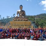 HE Jetsun Khandro Rinpoche, Minling Sangyum Kushok, Jetsun Kushok, Dungse Jigdral, Jetsun Gautami, Kunda Britton, monks and nuns of Mindrolling and sangha members in Bhutan.