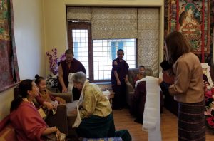 Offering katags to Minling Jets&uuml;n Dechen Paldr&ouml;n, Dungse Rinpoche and Jets&uuml;n Rinpoche